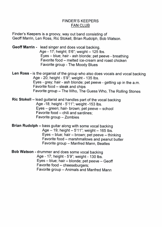 Fan Club Bios