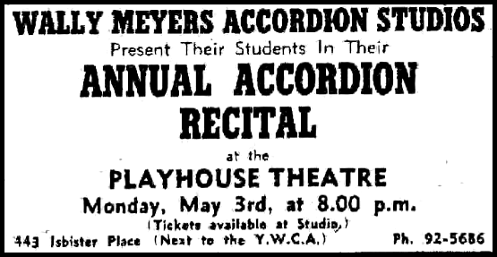 Wally Meyers Annual
                              Accordian Recital