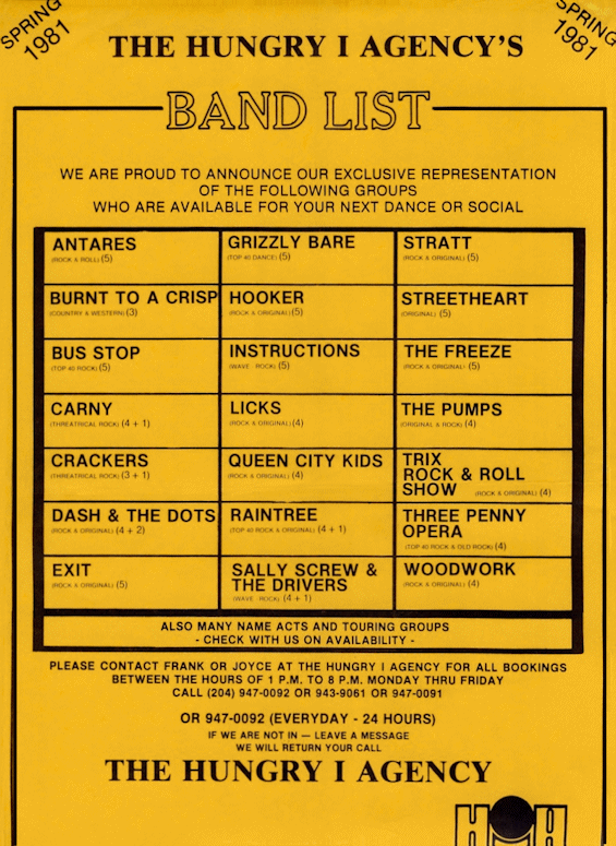 Band List 1981